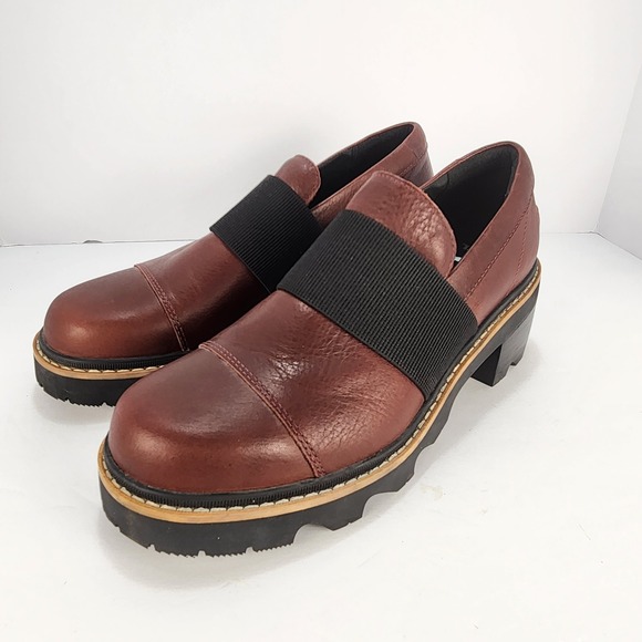 Sorel Shoes - Sorel Joan Now Women's Preppy Minimalist Burgundy Leather Loafers Size 11